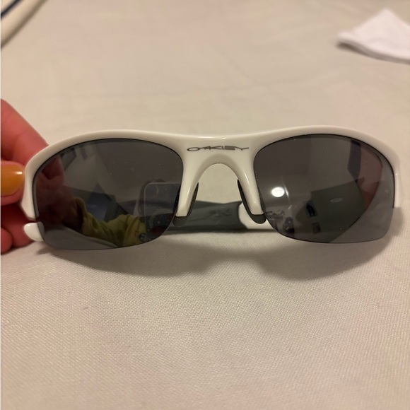 Oakley White Flak Sunglasses with Gray Lenses - OS - Picture 2 of 5